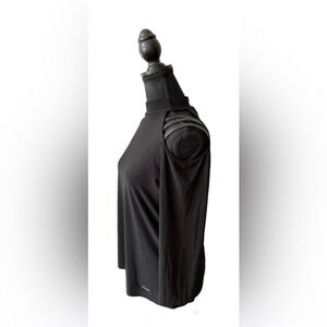 Nine West: Black Slinky Blouse with Cutout Strappy Shoulder with Key Hole Back